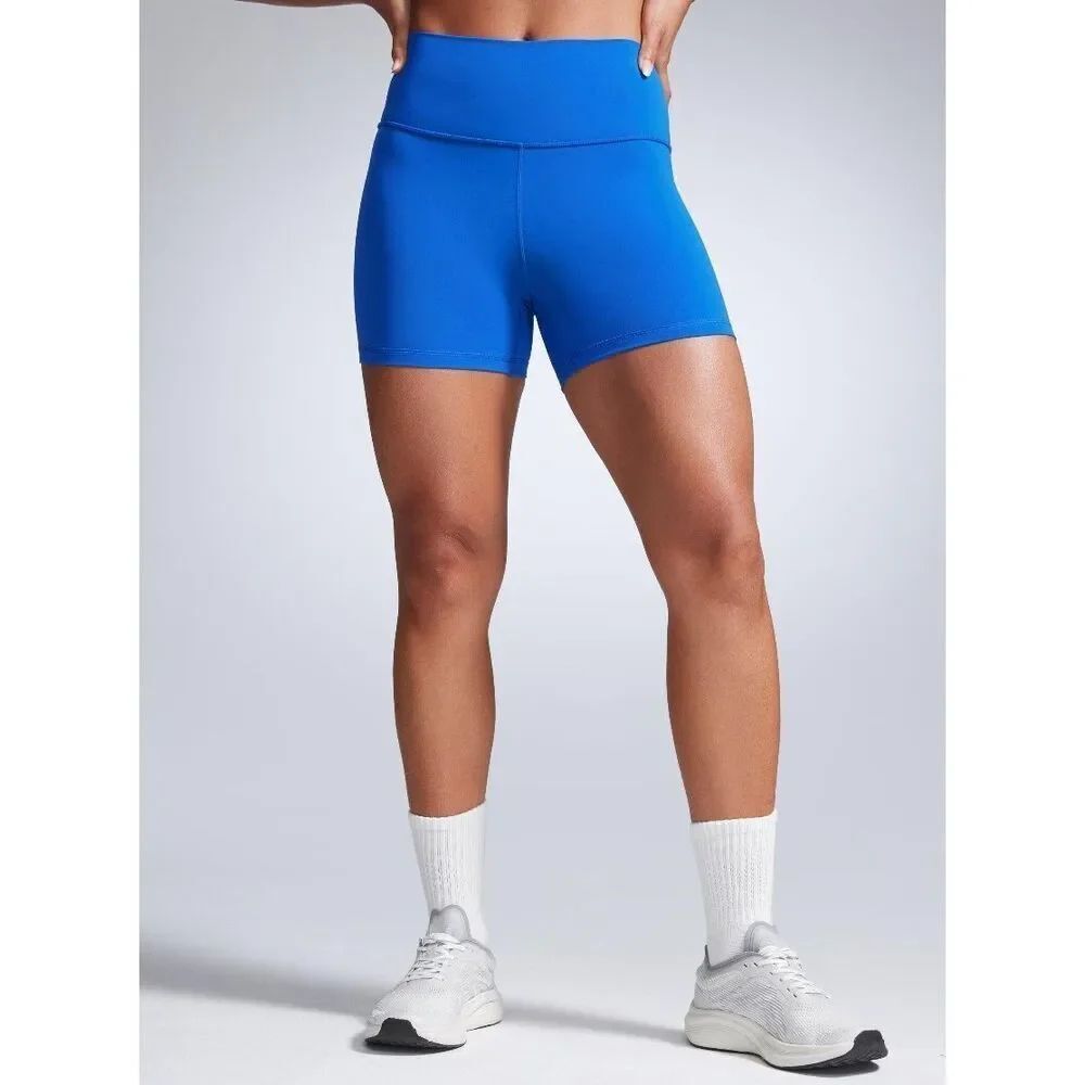 Everlane Perform Blue Biker Shorts XS High Rise Activewear Yoga Shorts